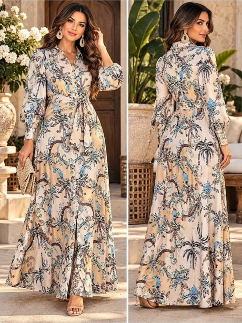 Love X Design Haiti Twill Large/S Maxi Paisley Maxi Dress in Pink Size Large NWT